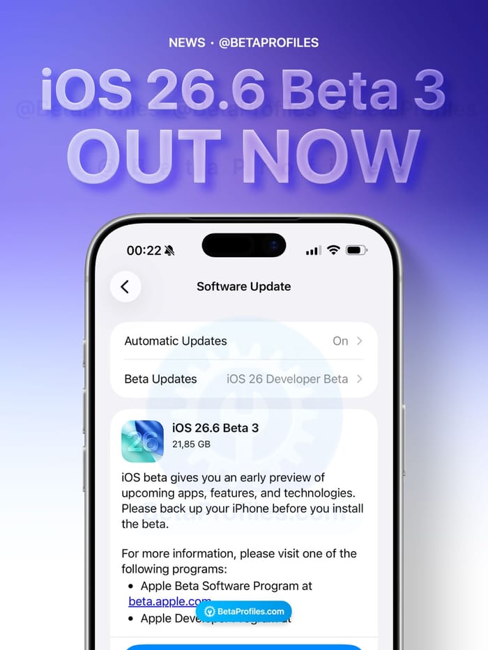 iOS 26.6 Beta 3 is out now