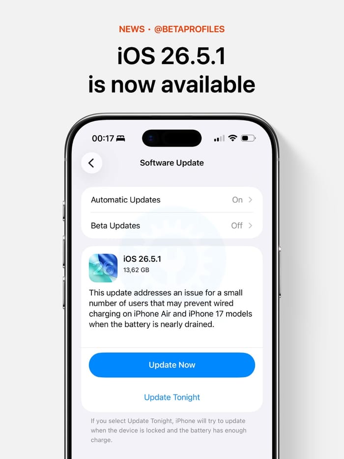 ios 26.5.1 is now available