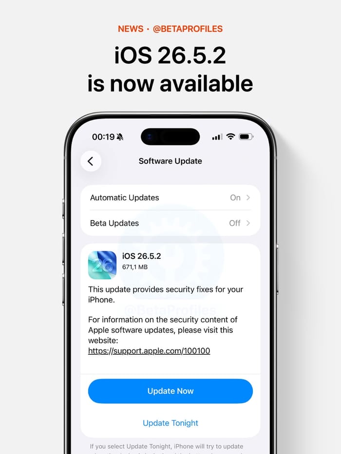 iOS 26.5.2 is now available