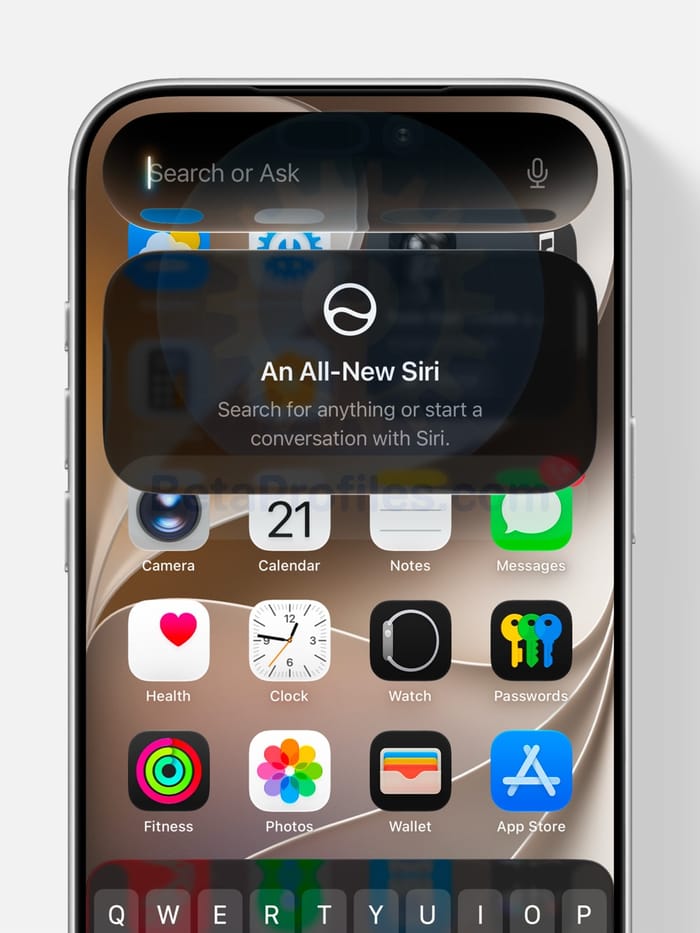 "An All-New Siri" welcome screen