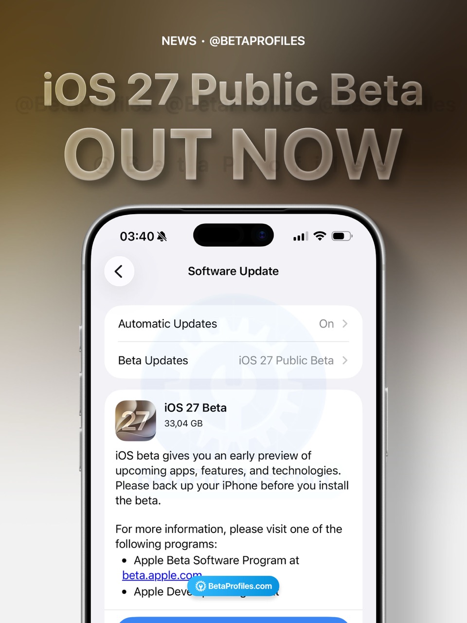 Ios 27 Beta Update iOS 27 Public Beta is now available - Beta Profiles
