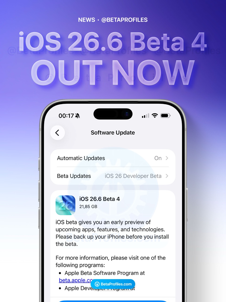 iOS 26.6 Beta 4 is out now! - Beta Profiles